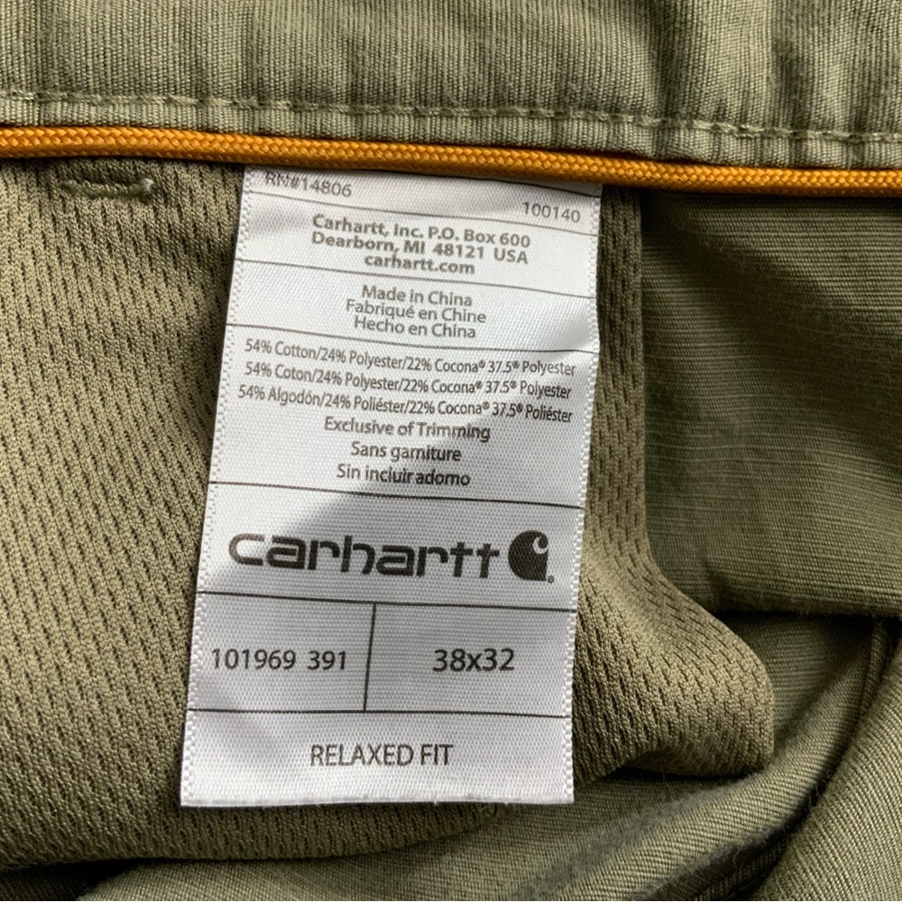 Carhartt Men’s Relaxed Fit Force Extremes Work Pants. Size 38 x 32. Light green. - Picture 7 of 9